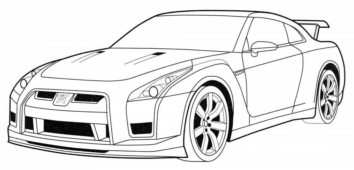 Brightly colored gtr 35 coloring page