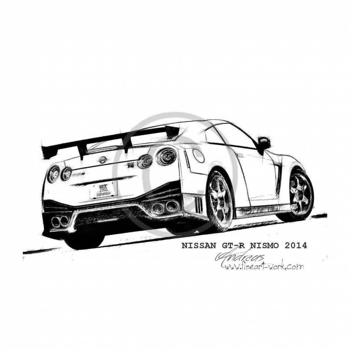 Bright gtr 35 coloring page