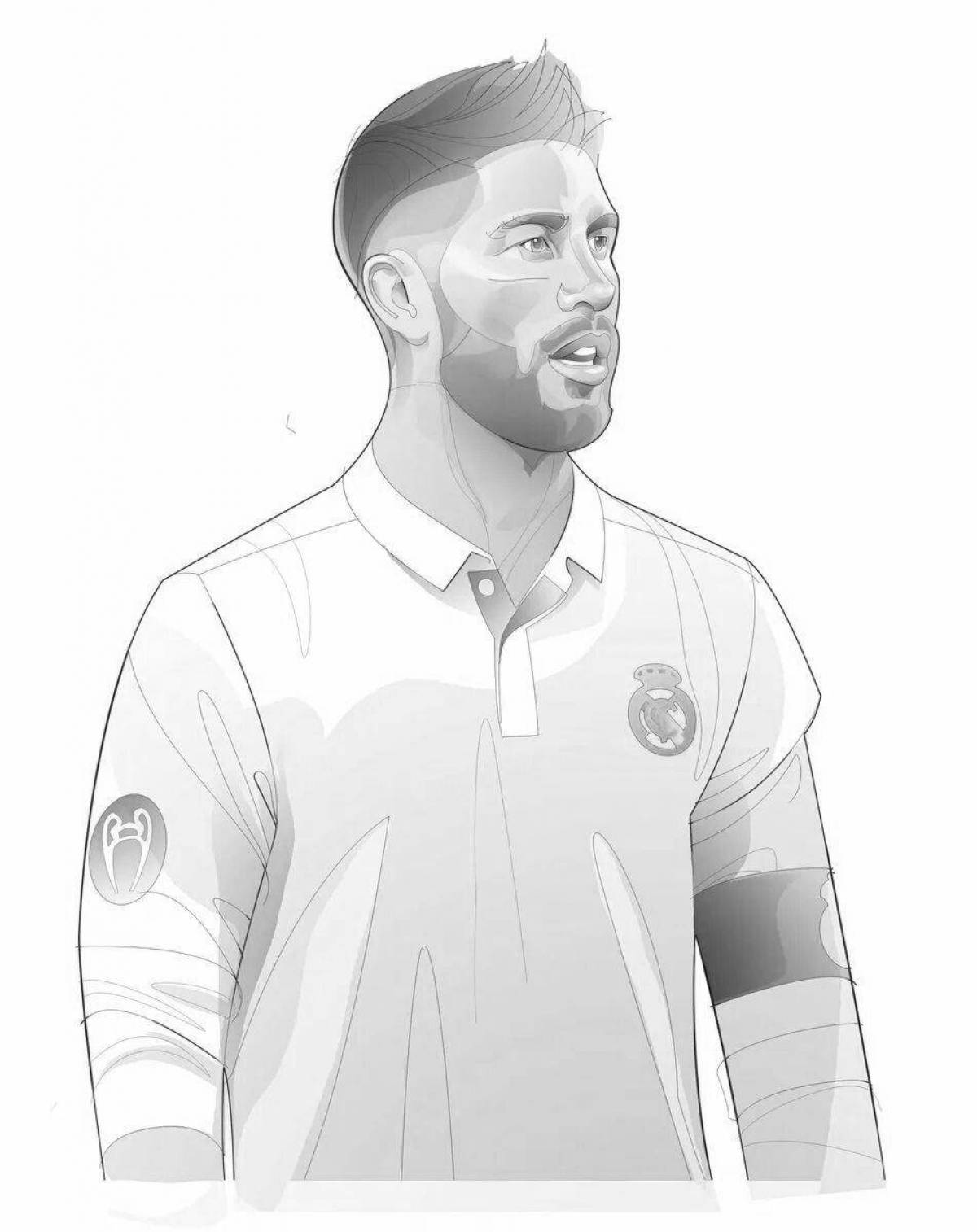 Sergio ramos bright coloring page