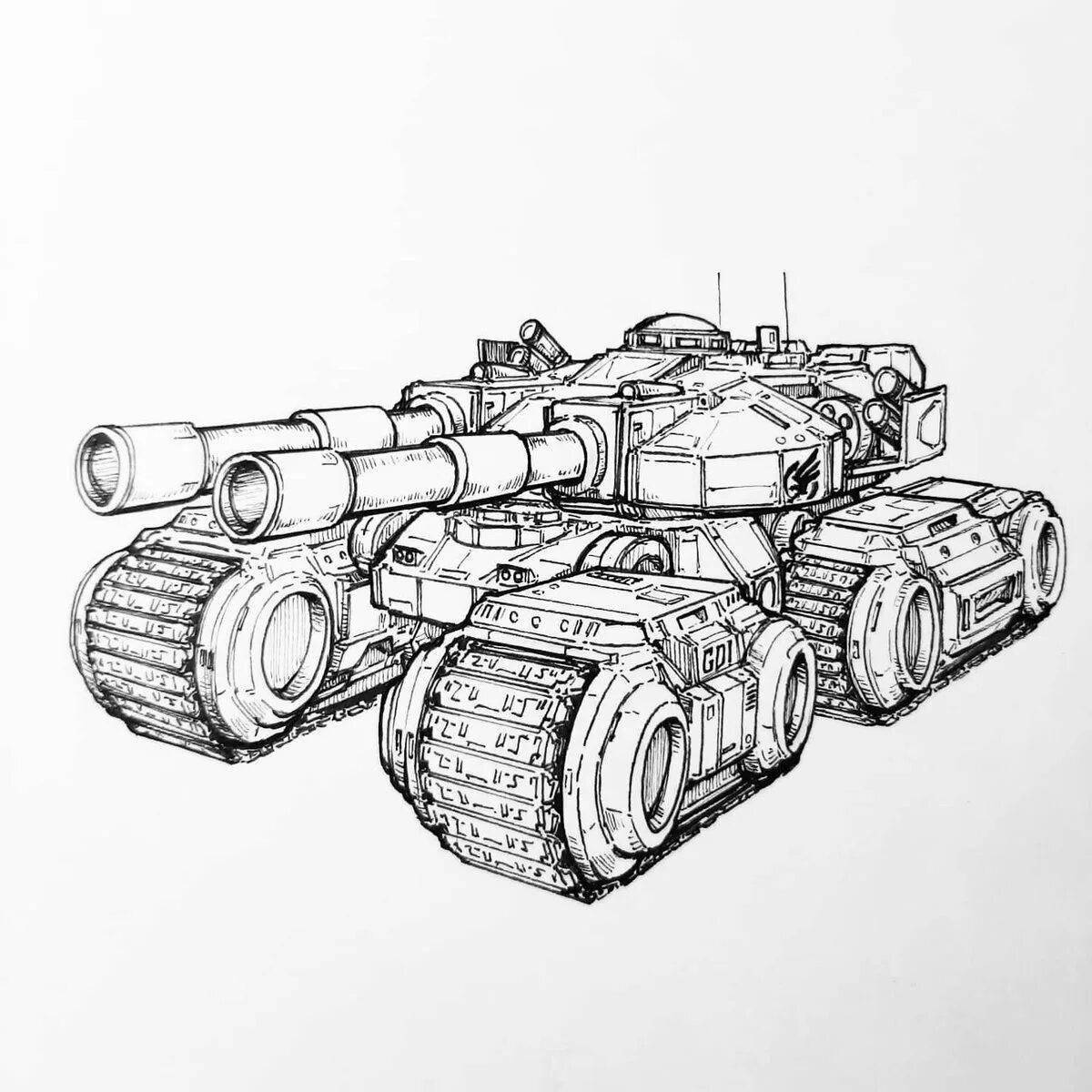 как нарисовать военный танк из гта 5 фото 65