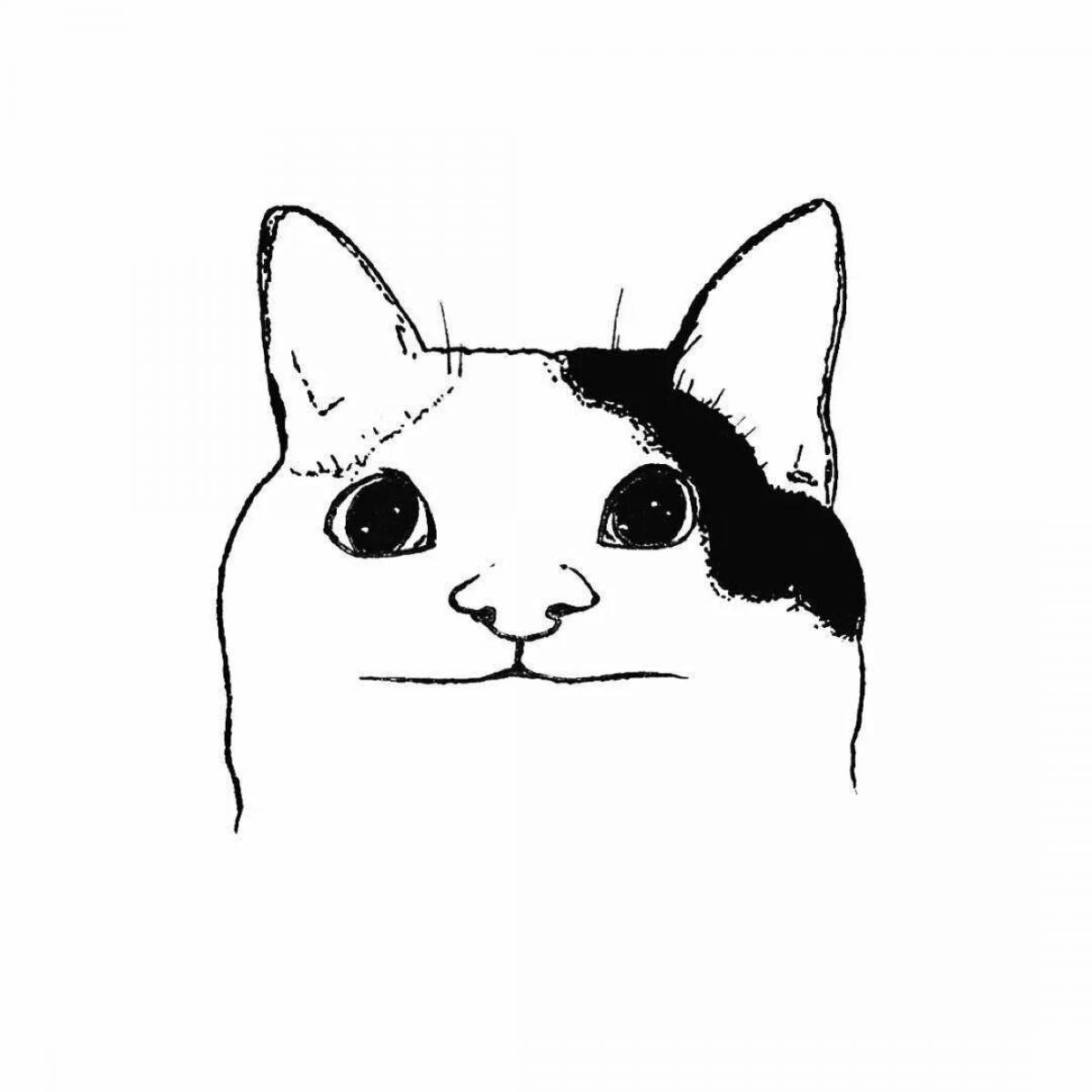 Лёгкие рисунки для срисовки котик черно белый