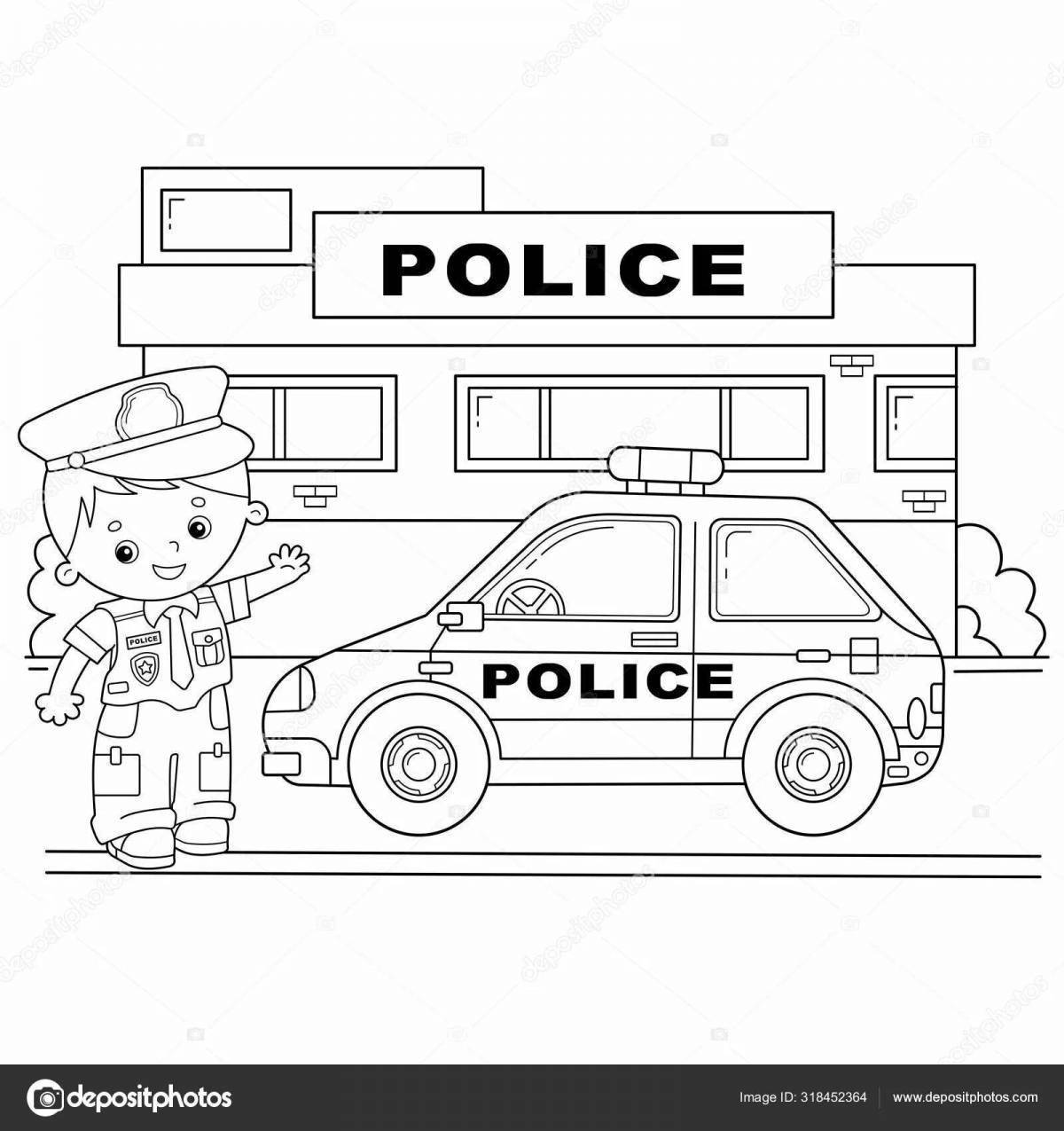 Полицейский участок раскраска для детей