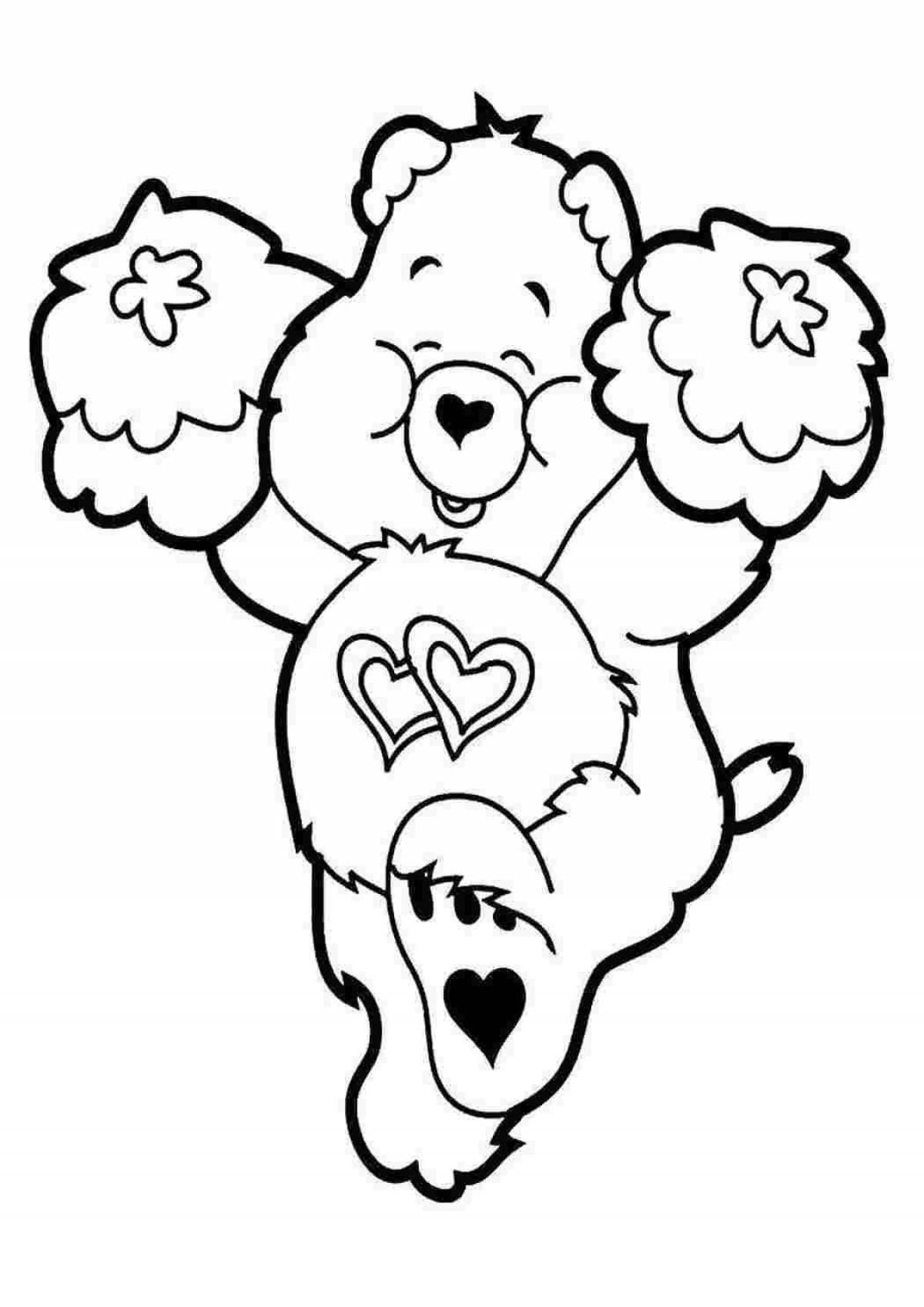 Coloring book caring teddy bear
