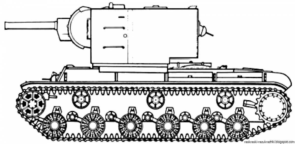 Glowing tank coloring page