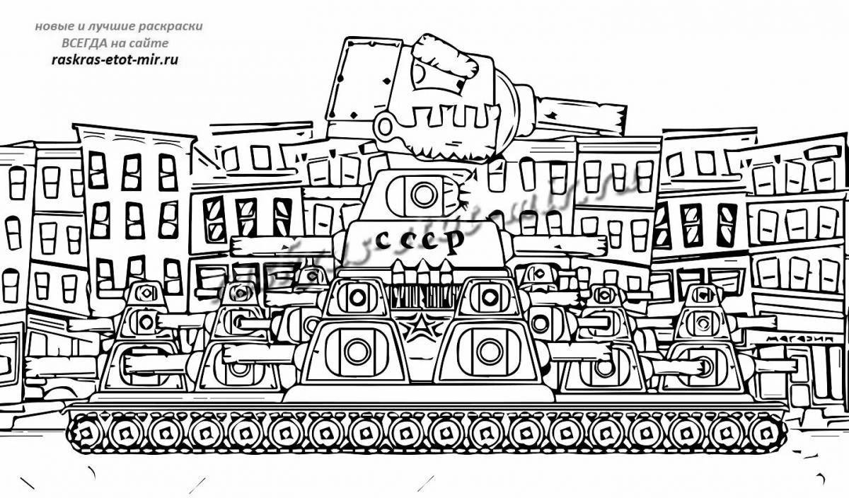 Charming tank coloring page