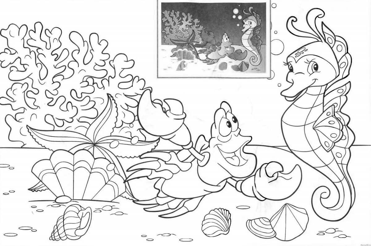 Colorful underwater kingdom coloring page