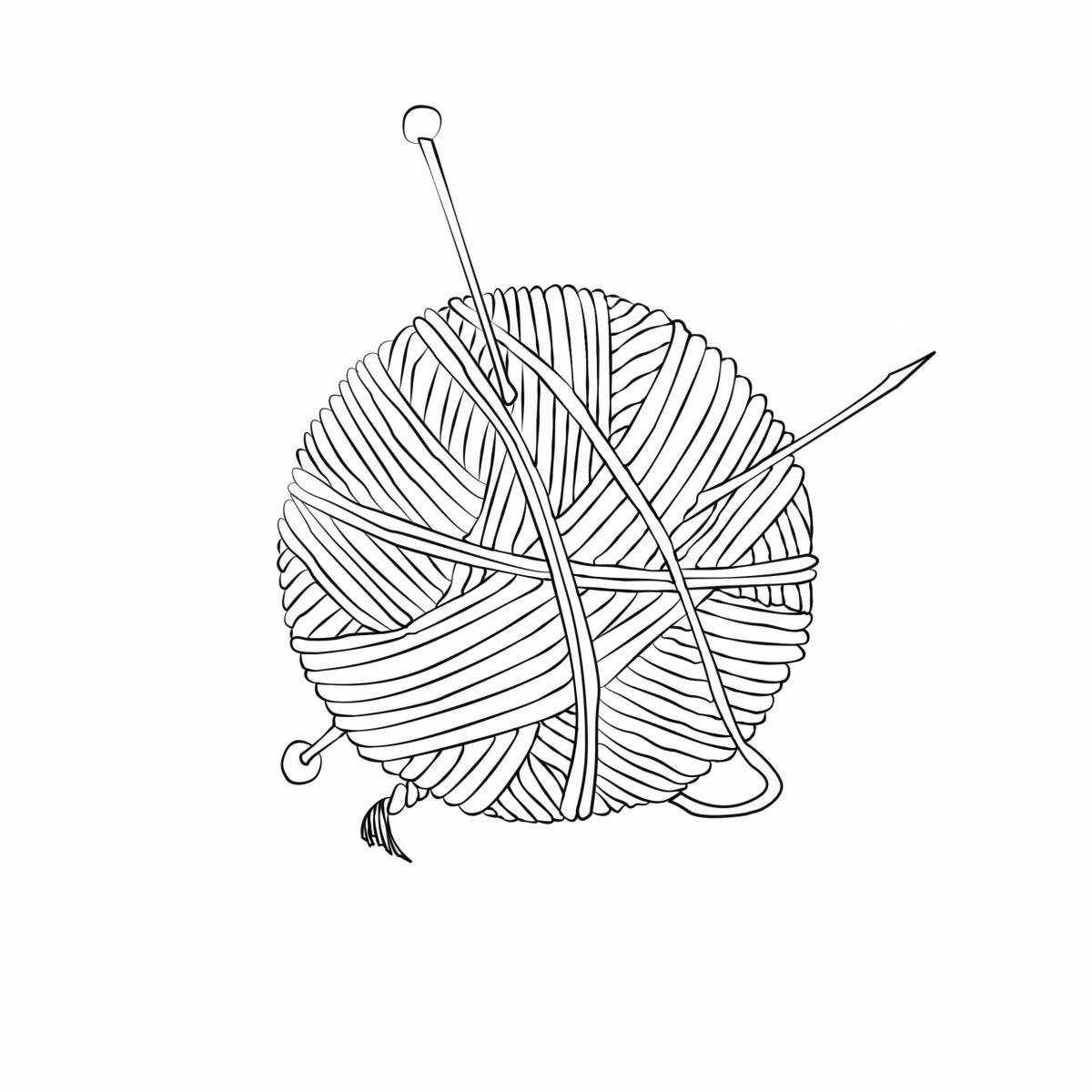Photo Coloring colorful ball of thread