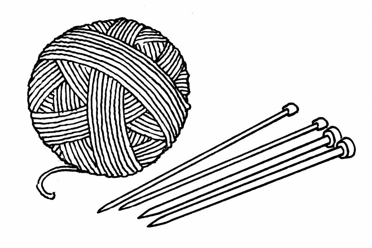 Coloring page joyful ball of thread