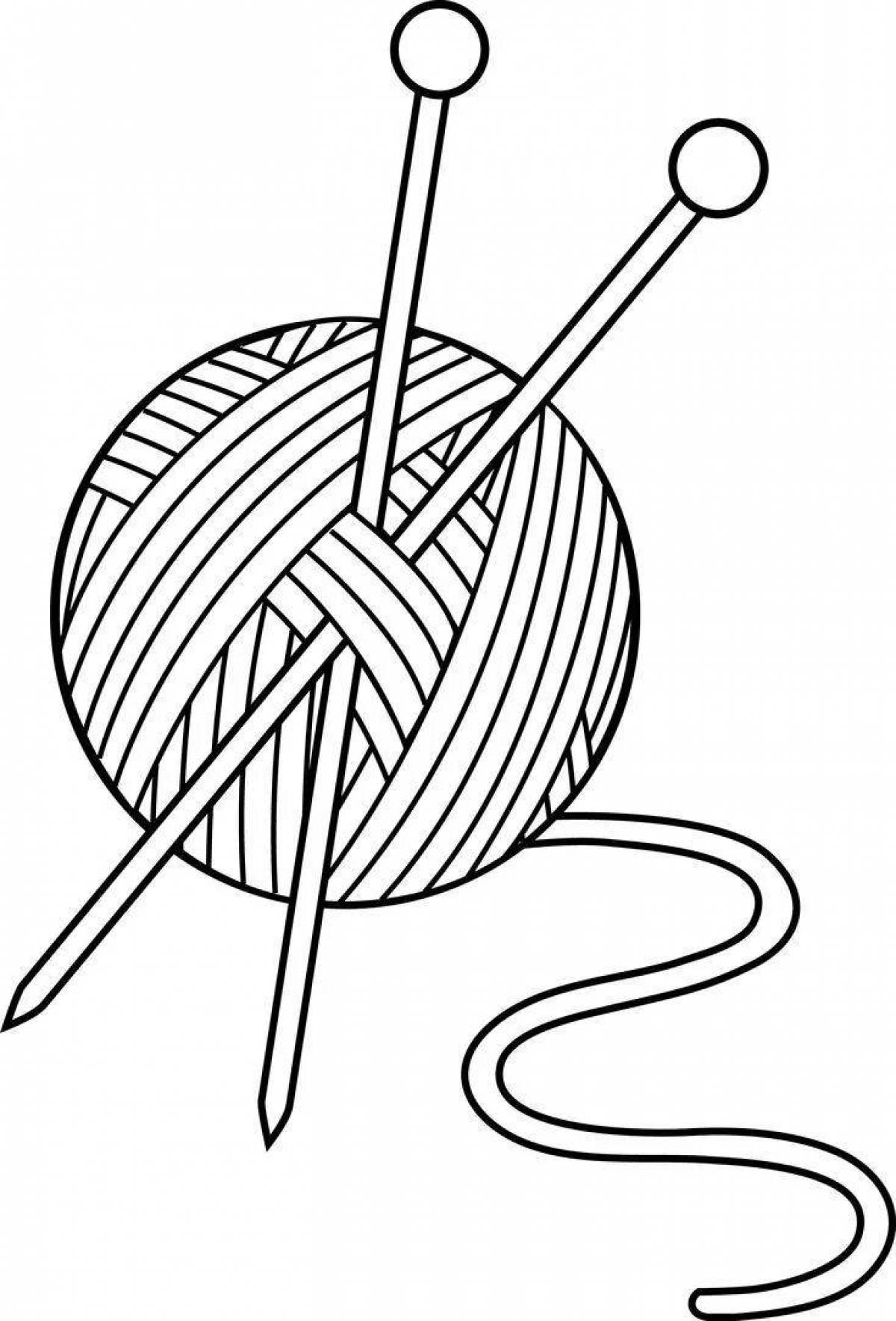 Glowing ball of thread coloring page