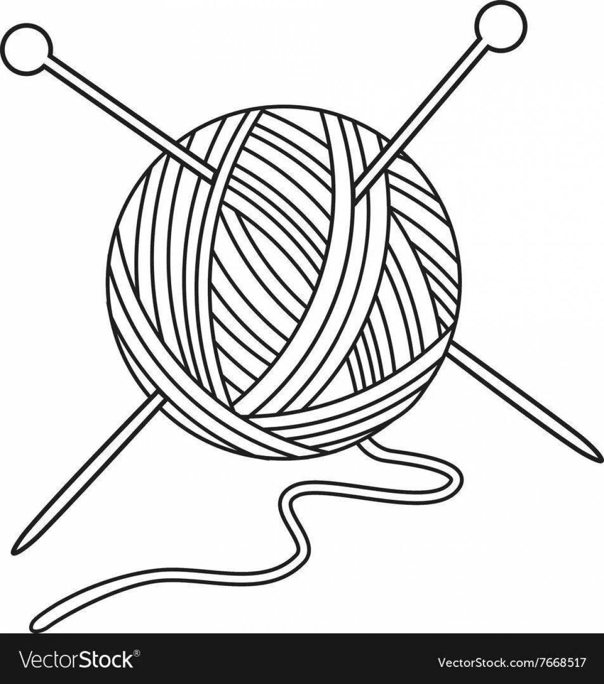 Glitter ball of thread coloring page