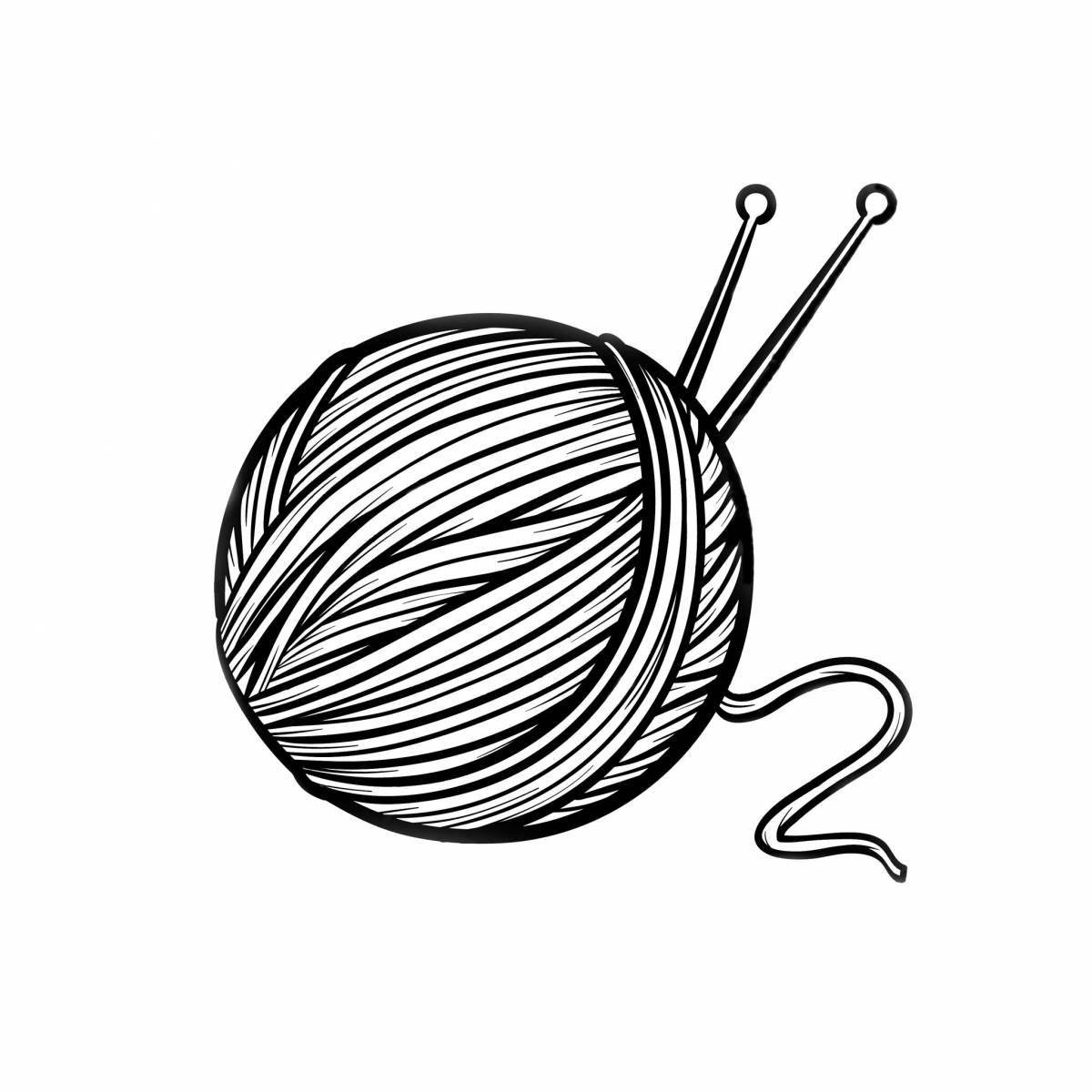 Sparkling ball of thread coloring page