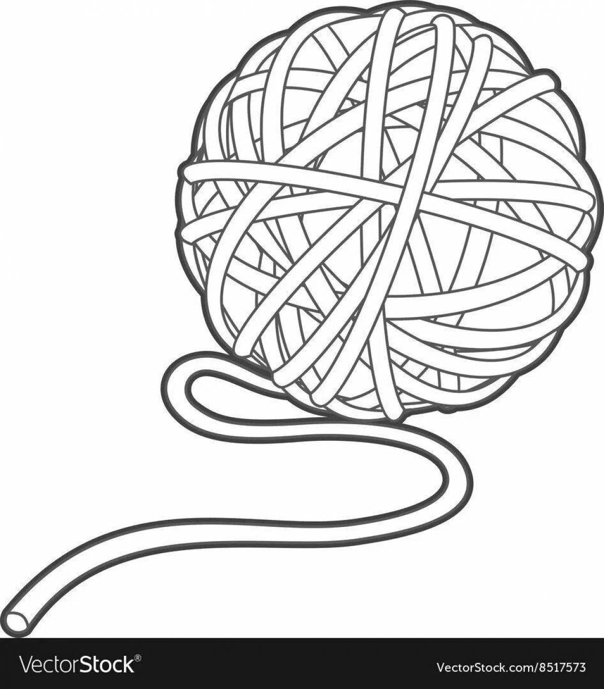 Coloring page dazzling ball of thread