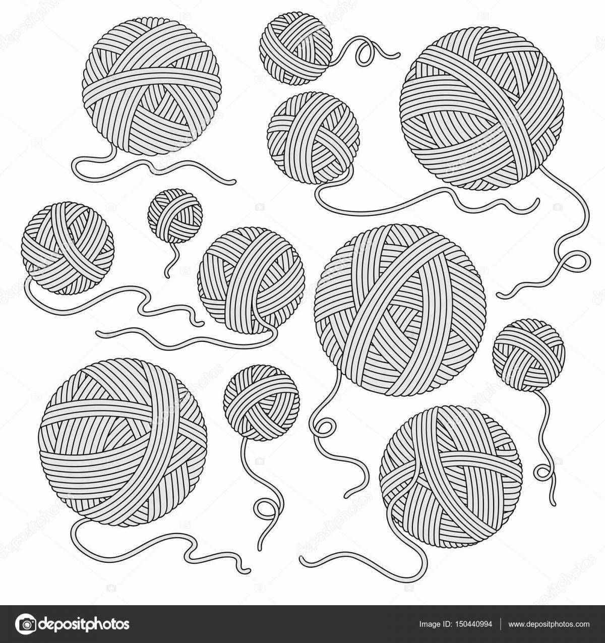 Coloring page gorgeous ball of thread