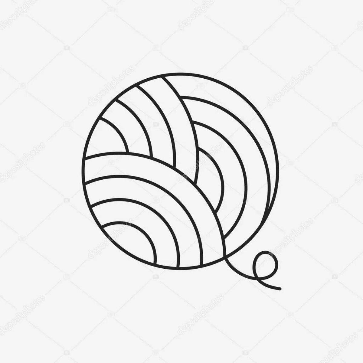 Photo Coloring book of a bewitching ball of thread