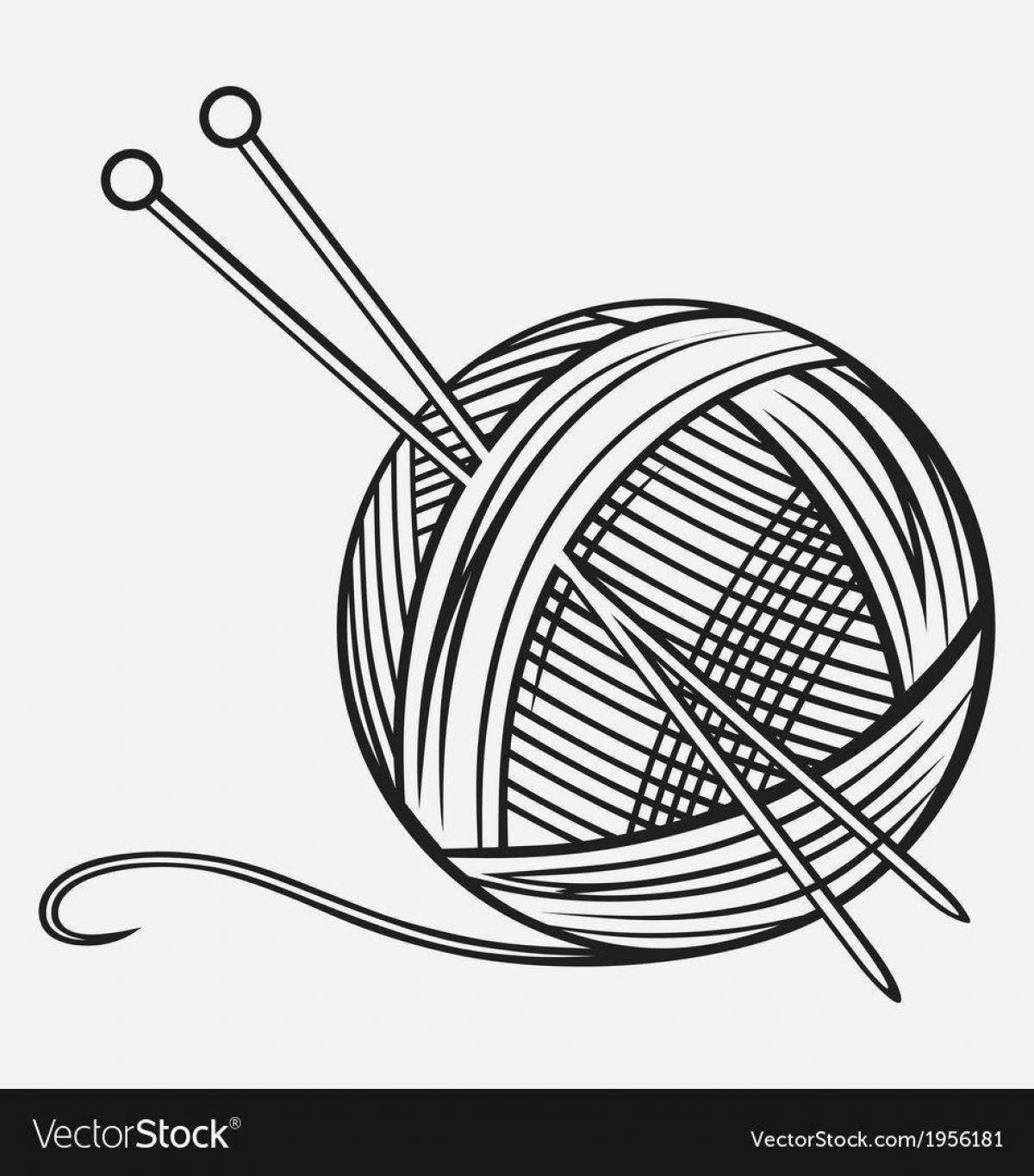 Coloring page amazing ball of thread