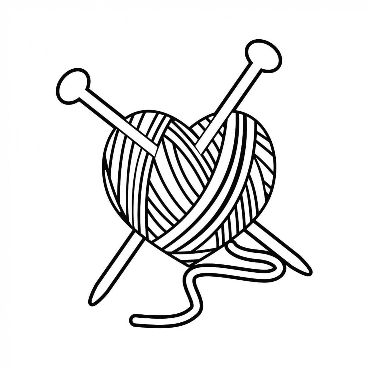 Attractive ball of thread coloring page