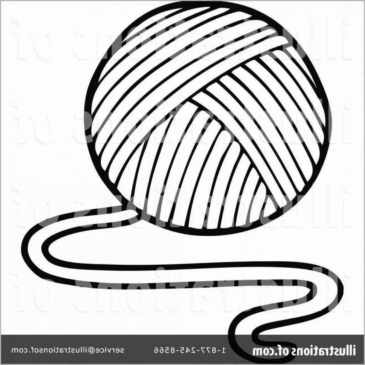 Coloring page charming ball of thread