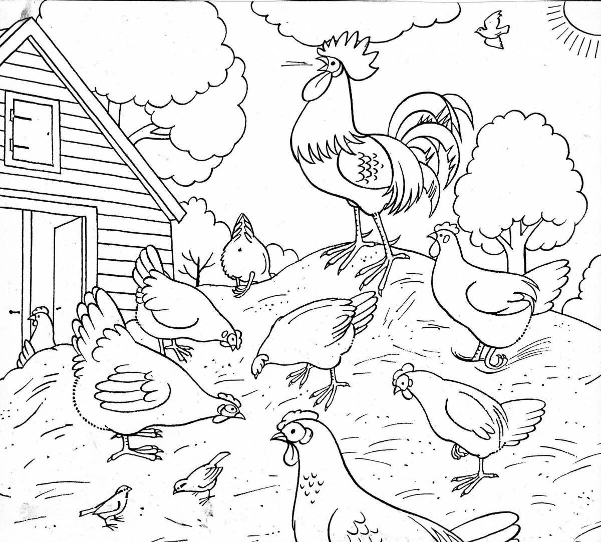 Coloring picturesque barnyard