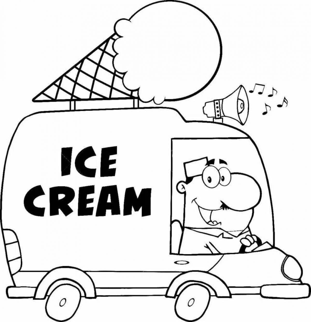 Coloring page exciting ice cream truck