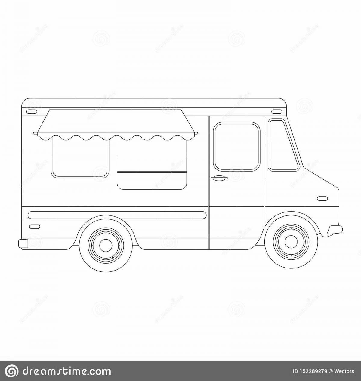 Live ice cream truck coloring page