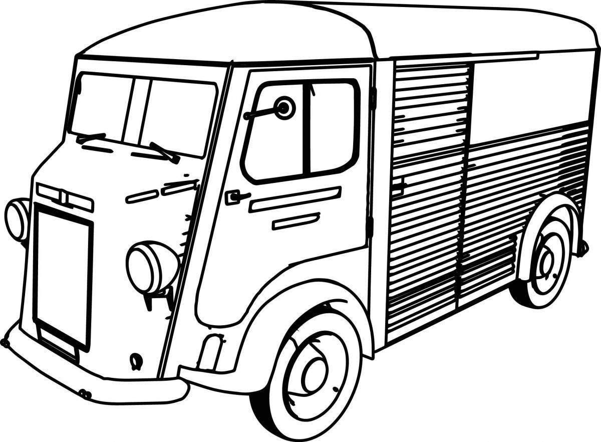 Раскраска восхитительный фургон с мороженым