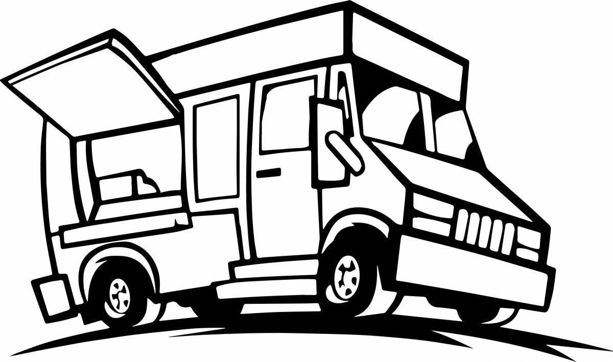 Irresistible ice cream truck coloring page