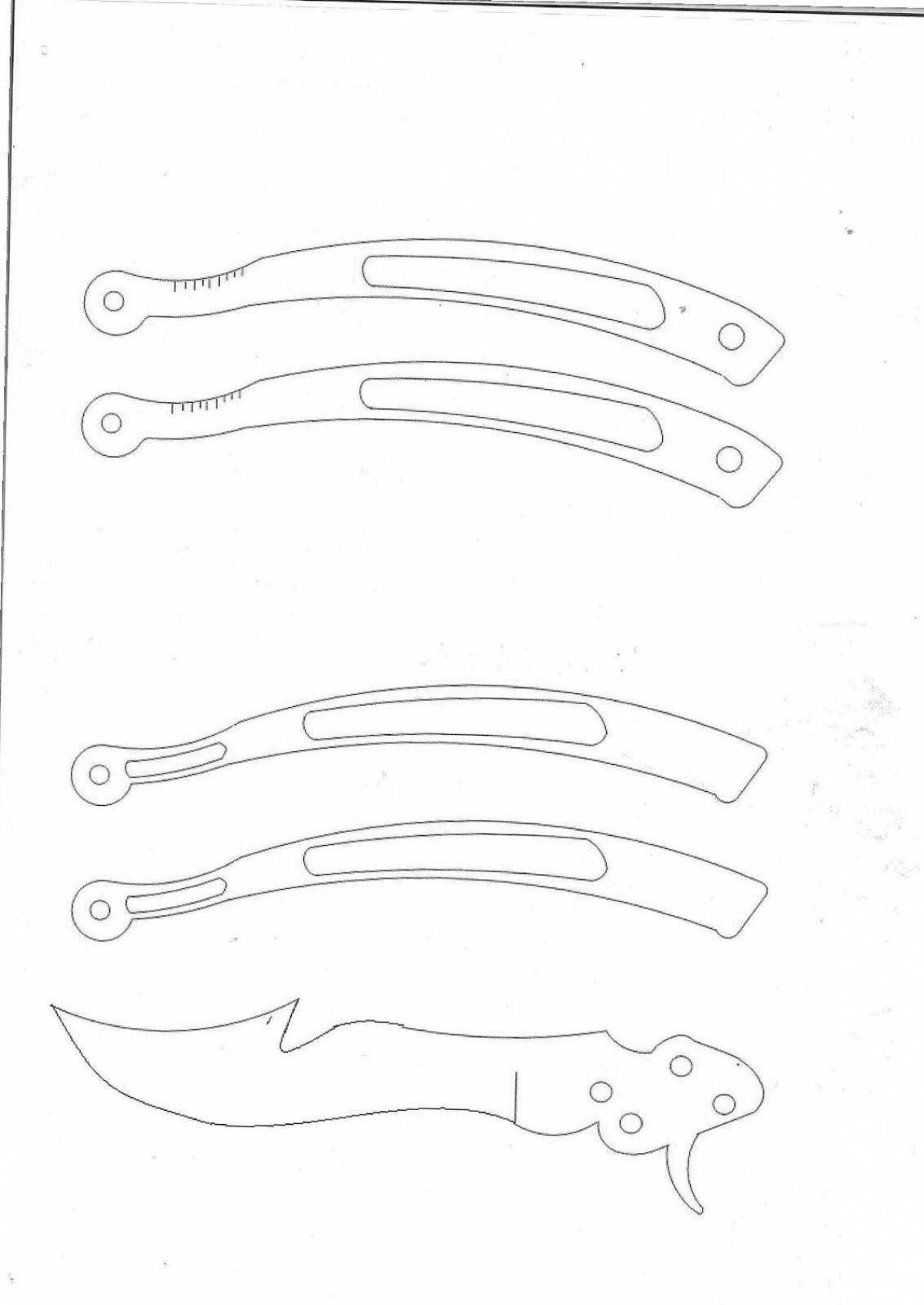 Great butterfly knife coloring book