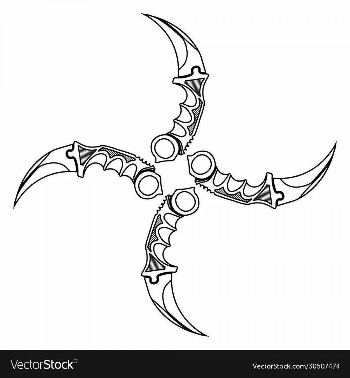 Dazzling butterfly knife coloring