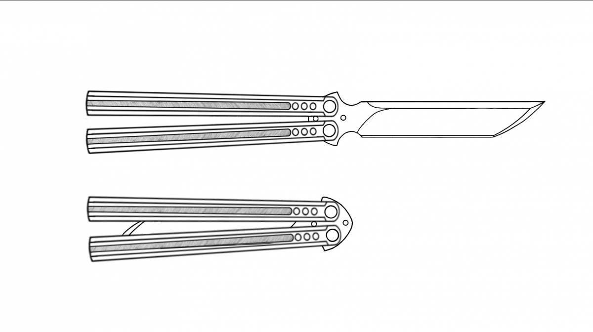Художественная раскраска нож-бабочка