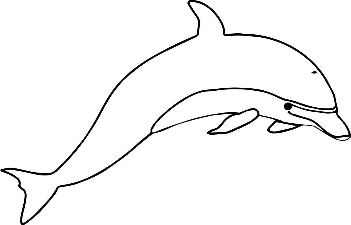Coloring book nice black sea bottlenose dolphin