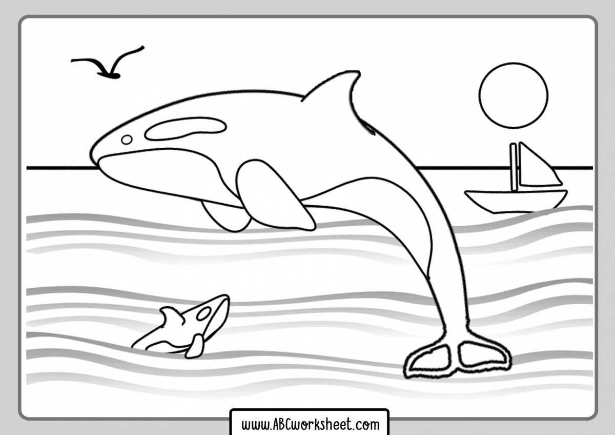 Black sea bottlenose dolphin coloring page dynamic