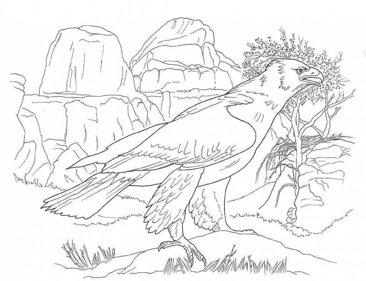 Glowing steppe eagle coloring page