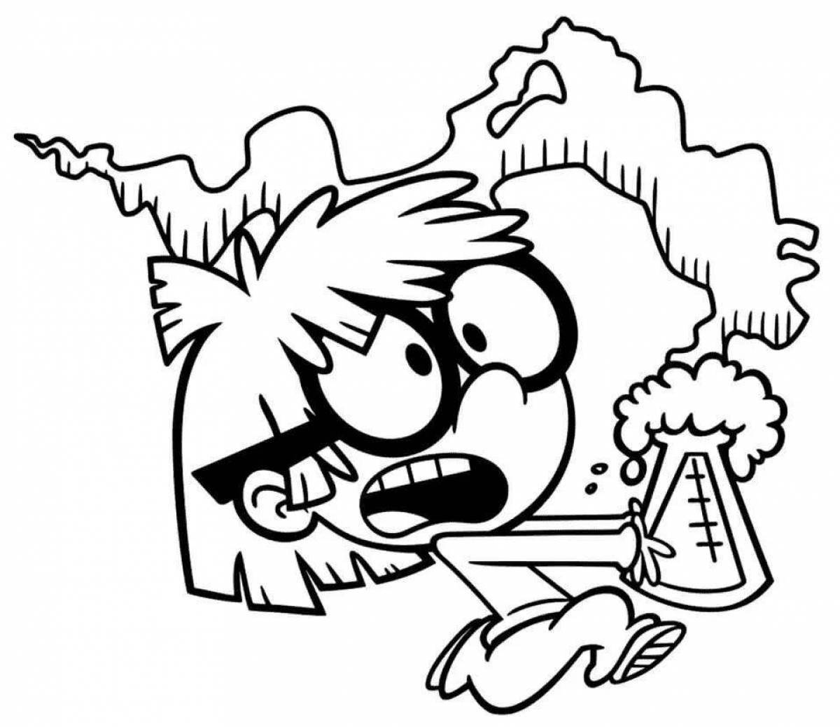 Coloring-mania noisy house coloring page