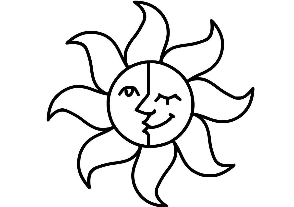 Буйная раскраска солнечная фигура