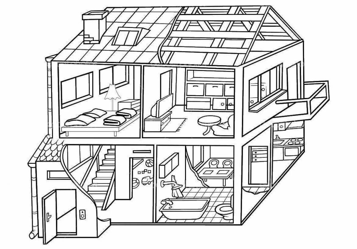 Photo Big coloring of part of the house