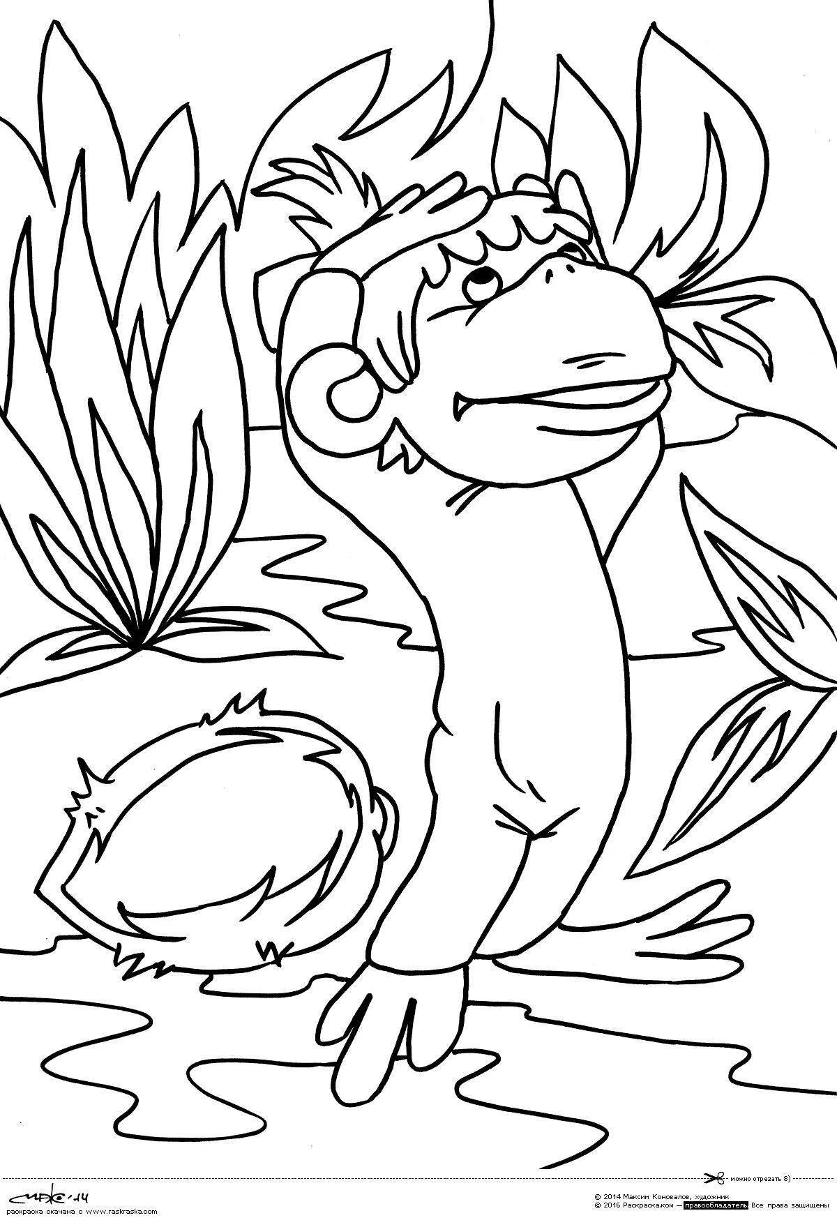 Humorous date cartoon coloring page