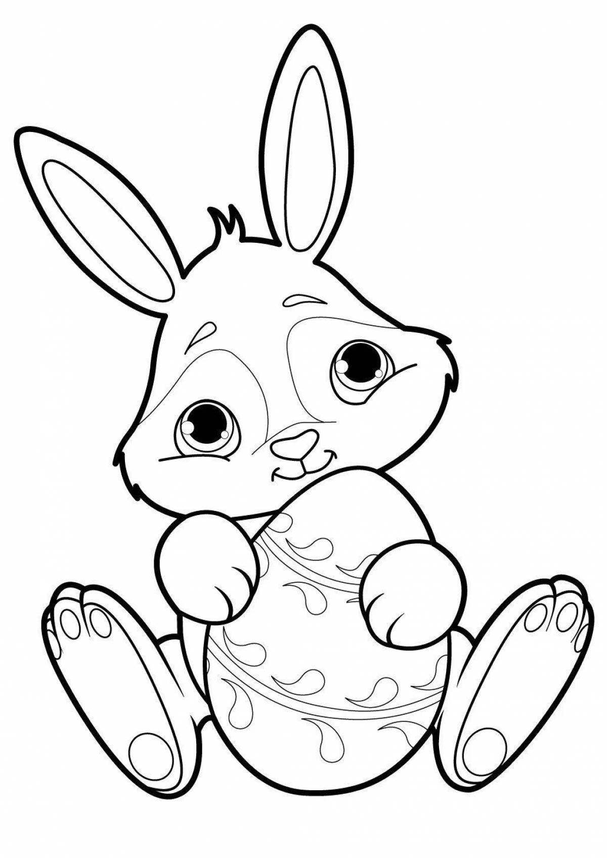 Adorable easter bunny coloring book