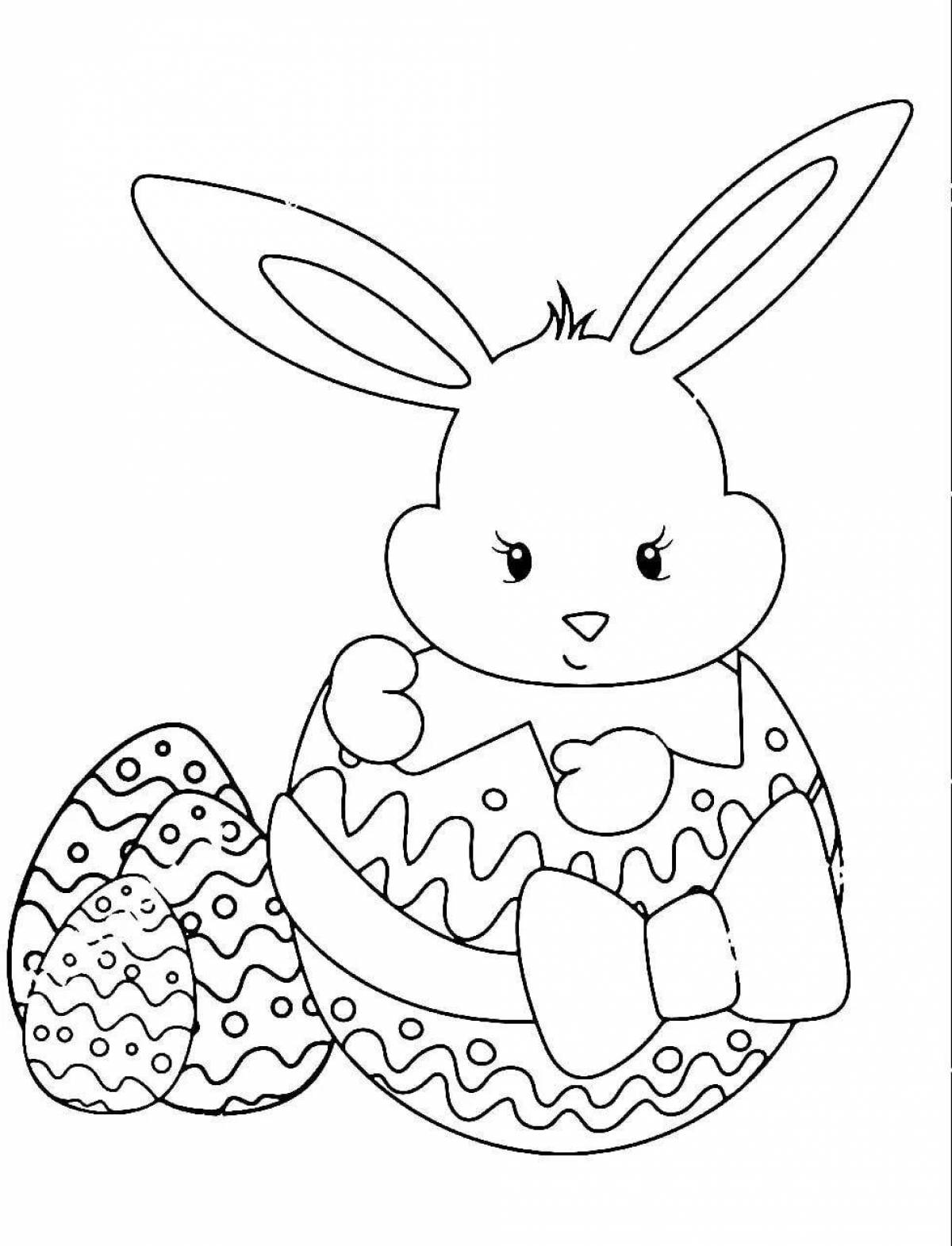 Игривая раскраска пасхальный кролик