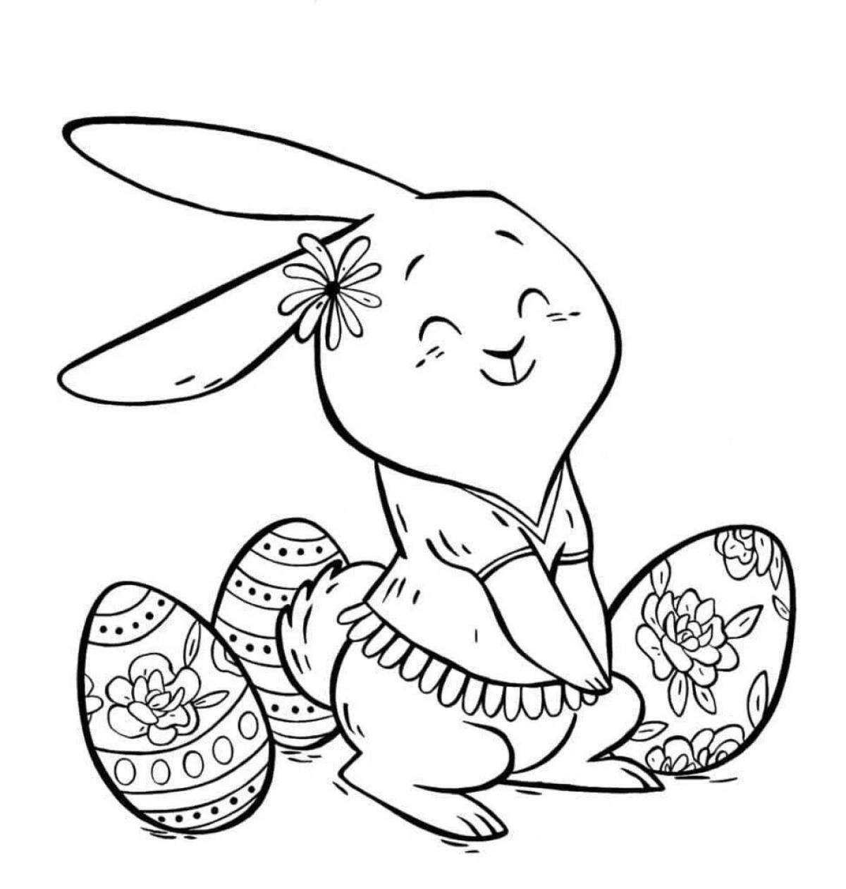 Colouring easter bunny
