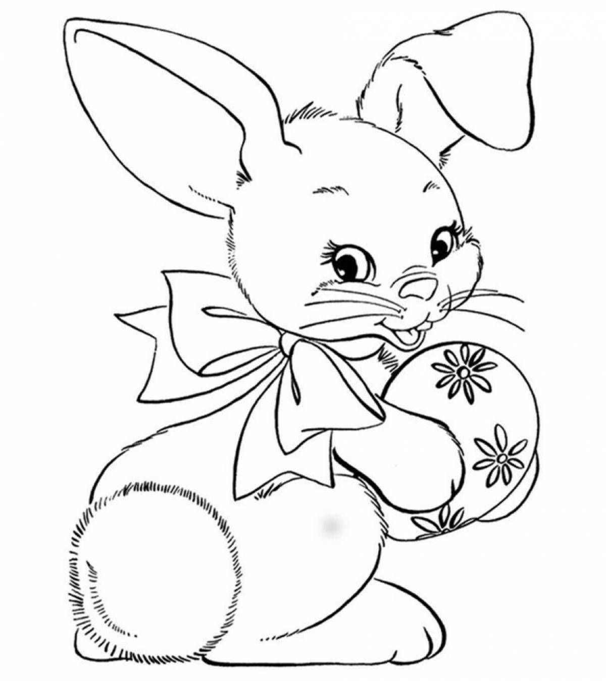 Happy easter bunny coloring book