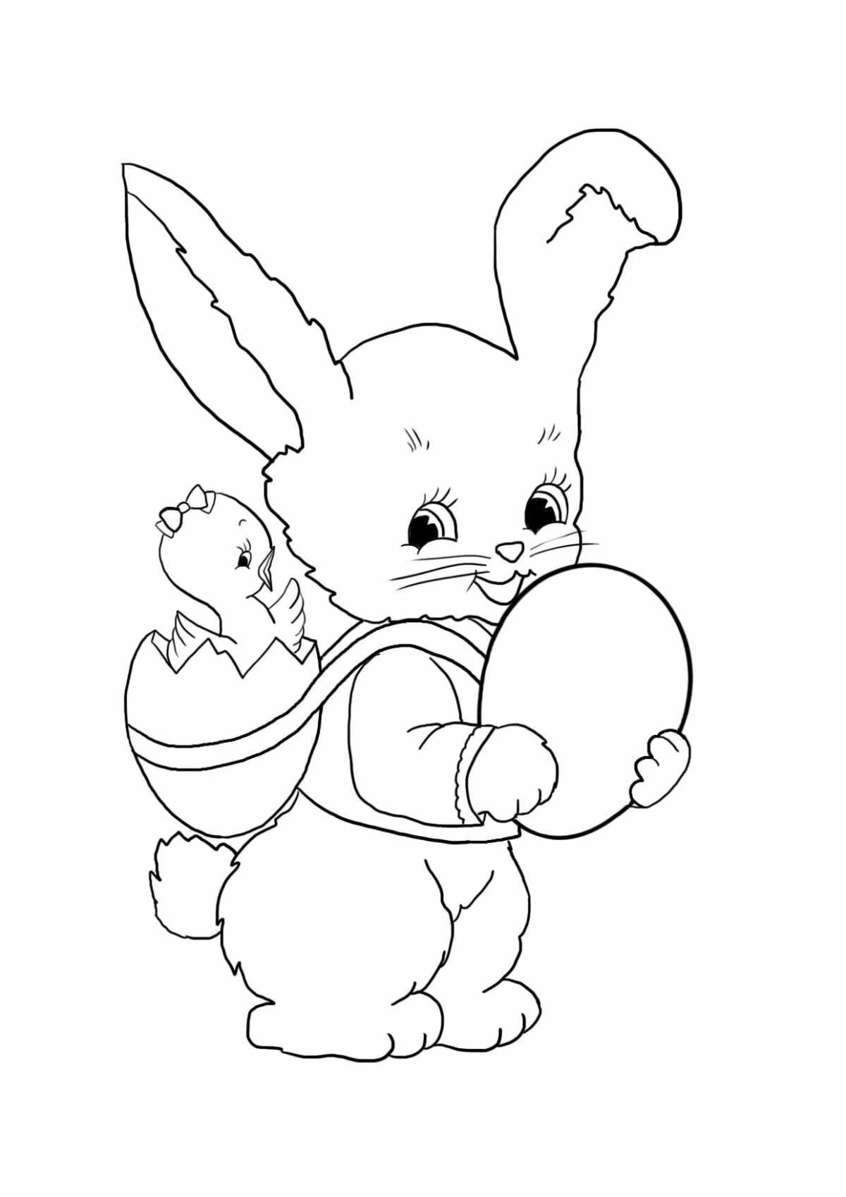 Блестящая раскраска пасхальный кролик