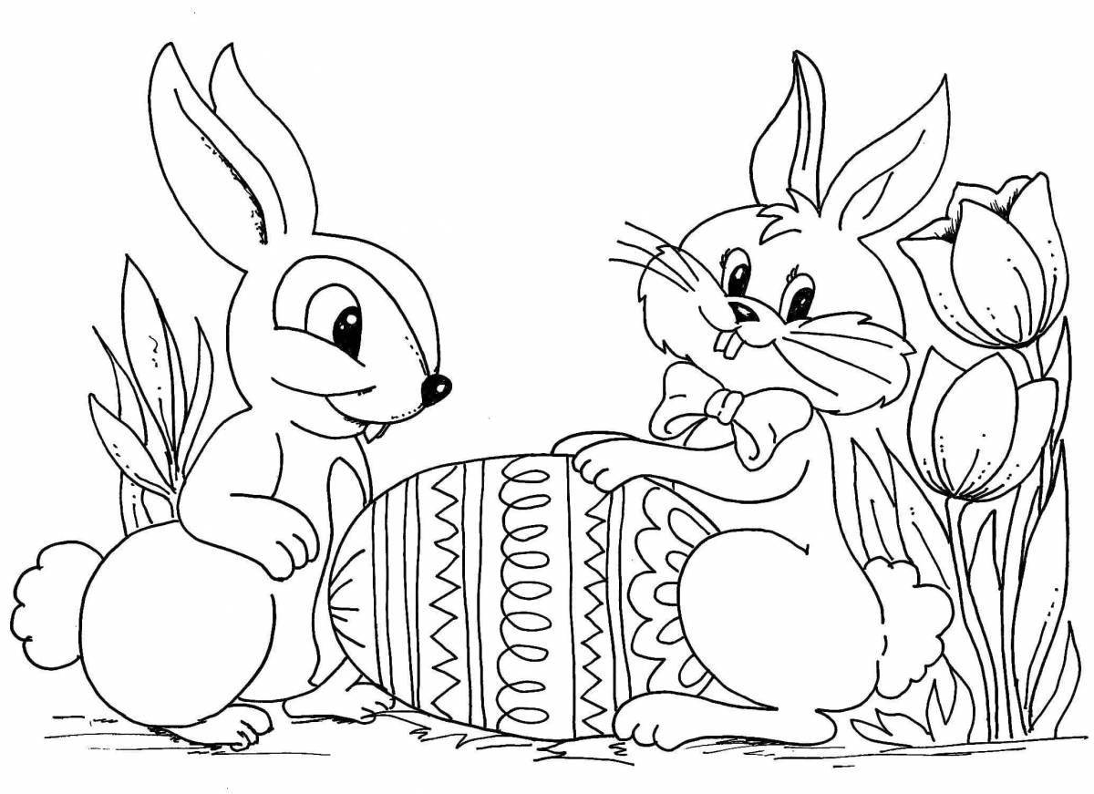 Сверкающая раскраска пасхальный кролик