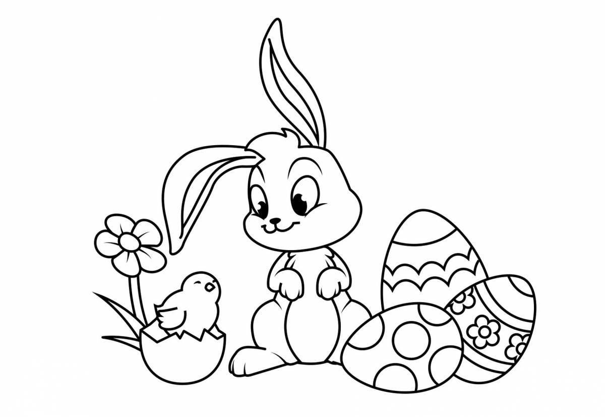 Shiny Easter Bunny coloring book