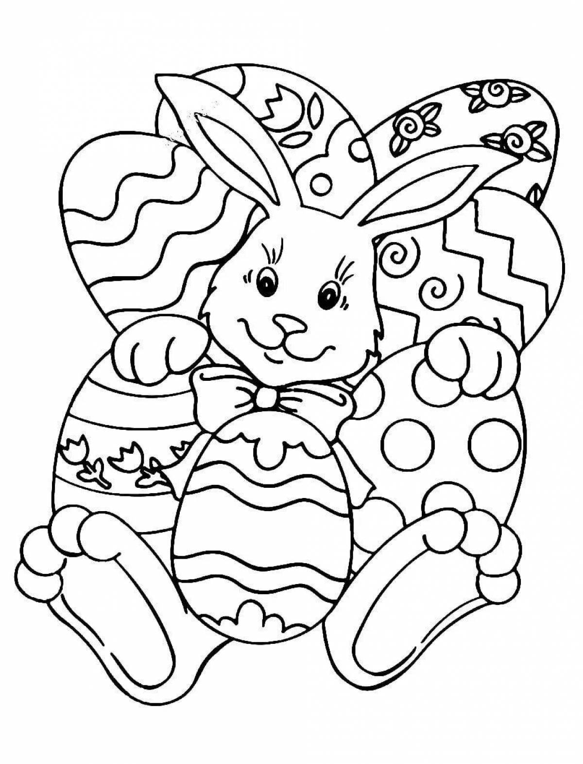 Bubble coloring easter bunny