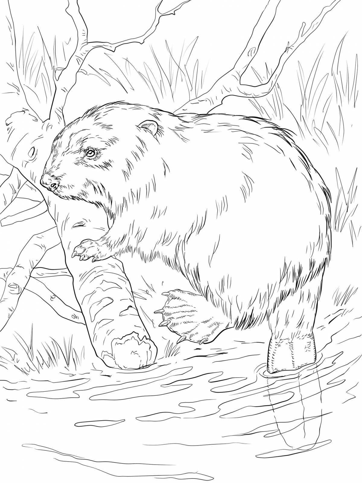 Serene river beaver coloring