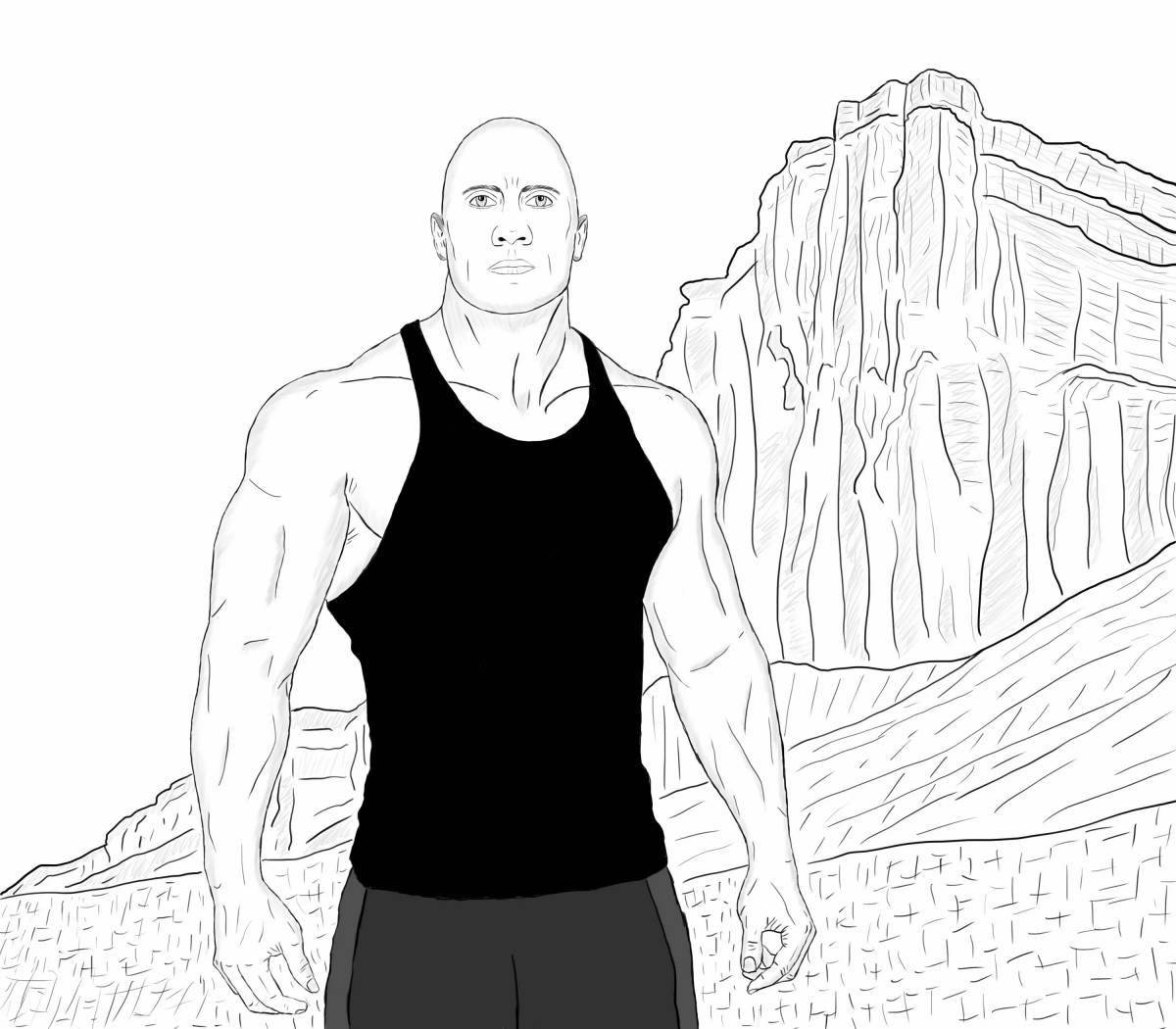 Dwayne Johnson's consolation coloring page