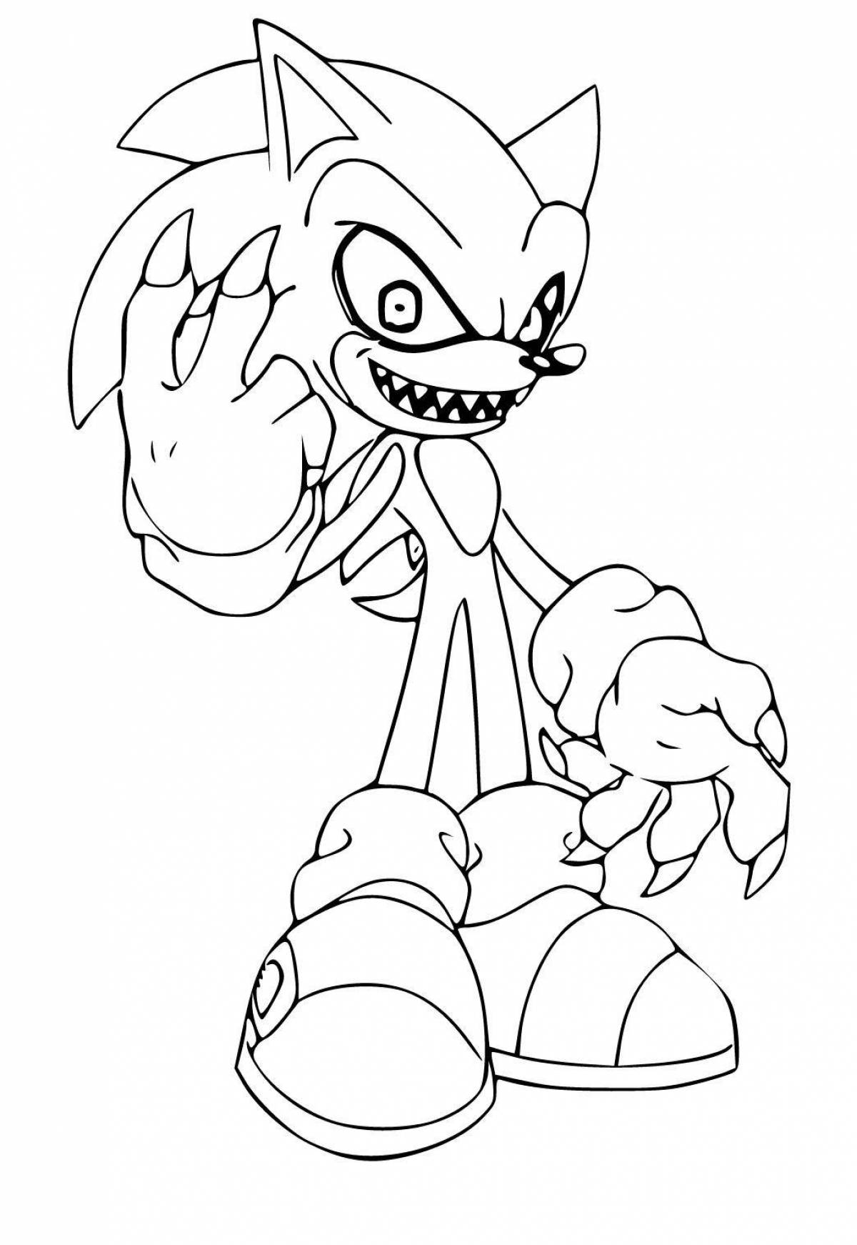 Playful infinite sonic coloring page
