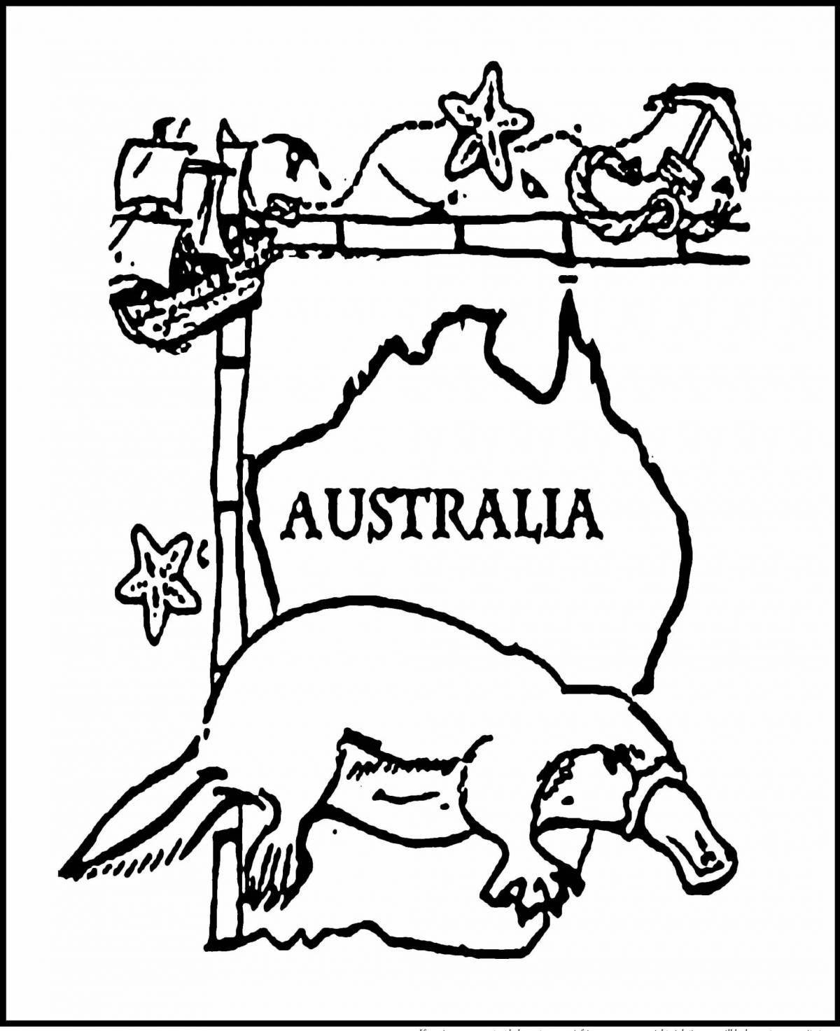 Раскраска большой герб австралии