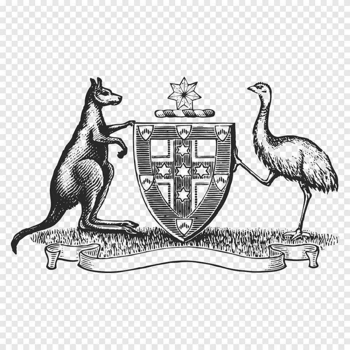 Australia shiny coat of arms coloring page