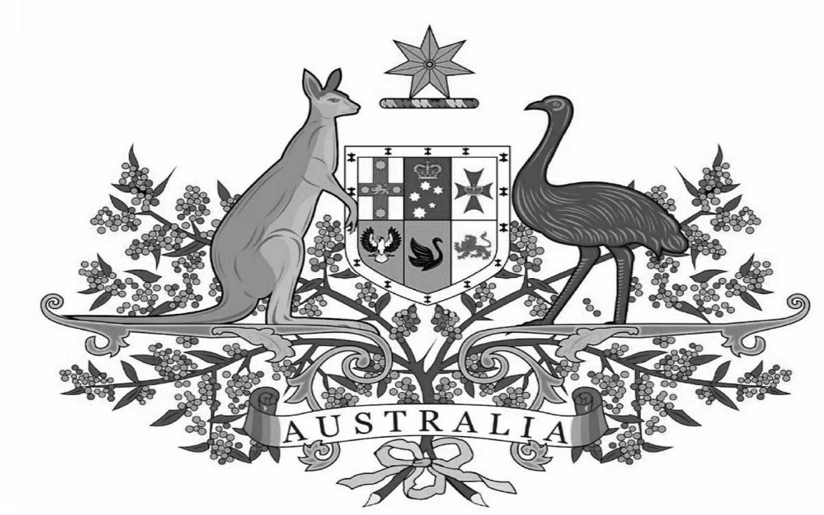 Colorful coat of arms of australia coloring book